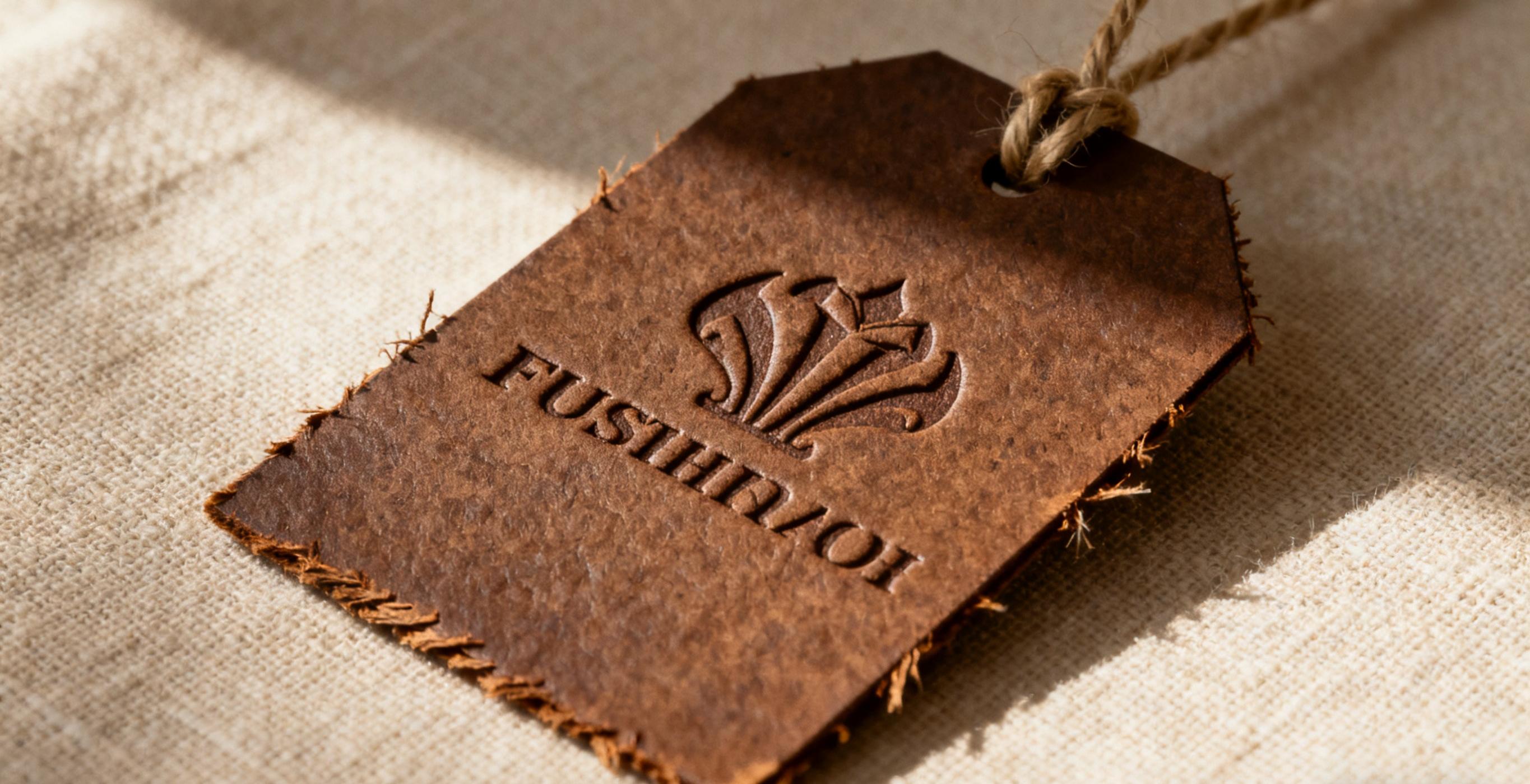 Debossed garment tags with elegant textured design